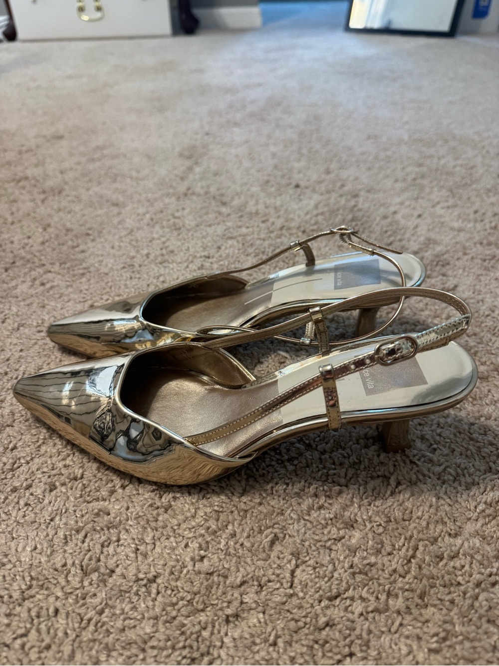 Dolce Vita Gold Pointed Kitten Heels